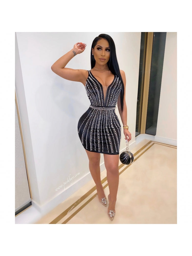 Making Moves Rhinestone Mini Dress