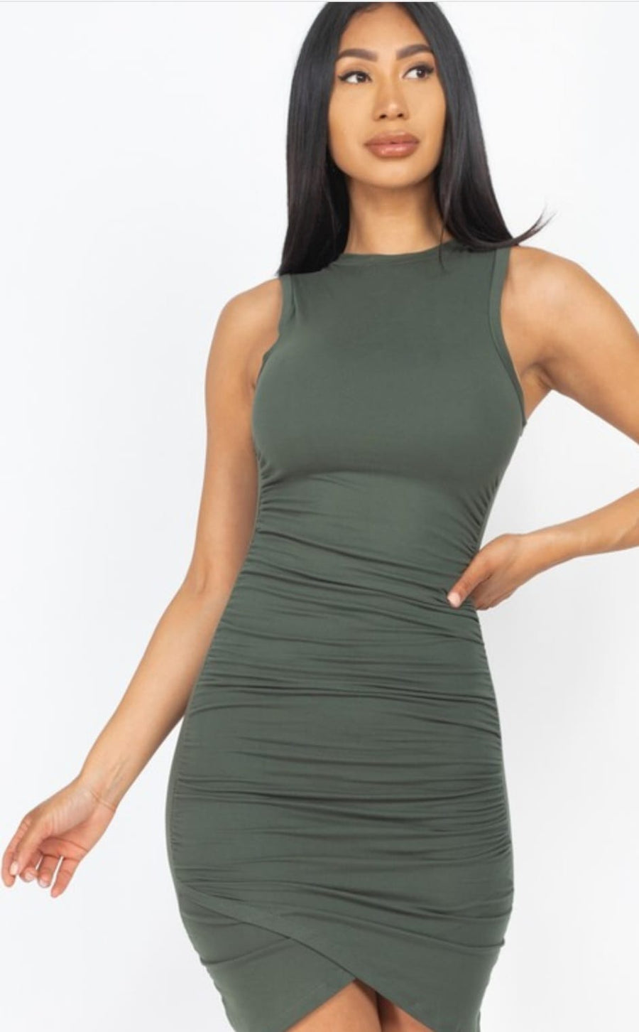 Shirred Bodycon Mini Dress