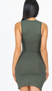 Shirred Bodycon Mini Dress