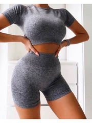 Basic Style Pure Color Two-piece Short Set