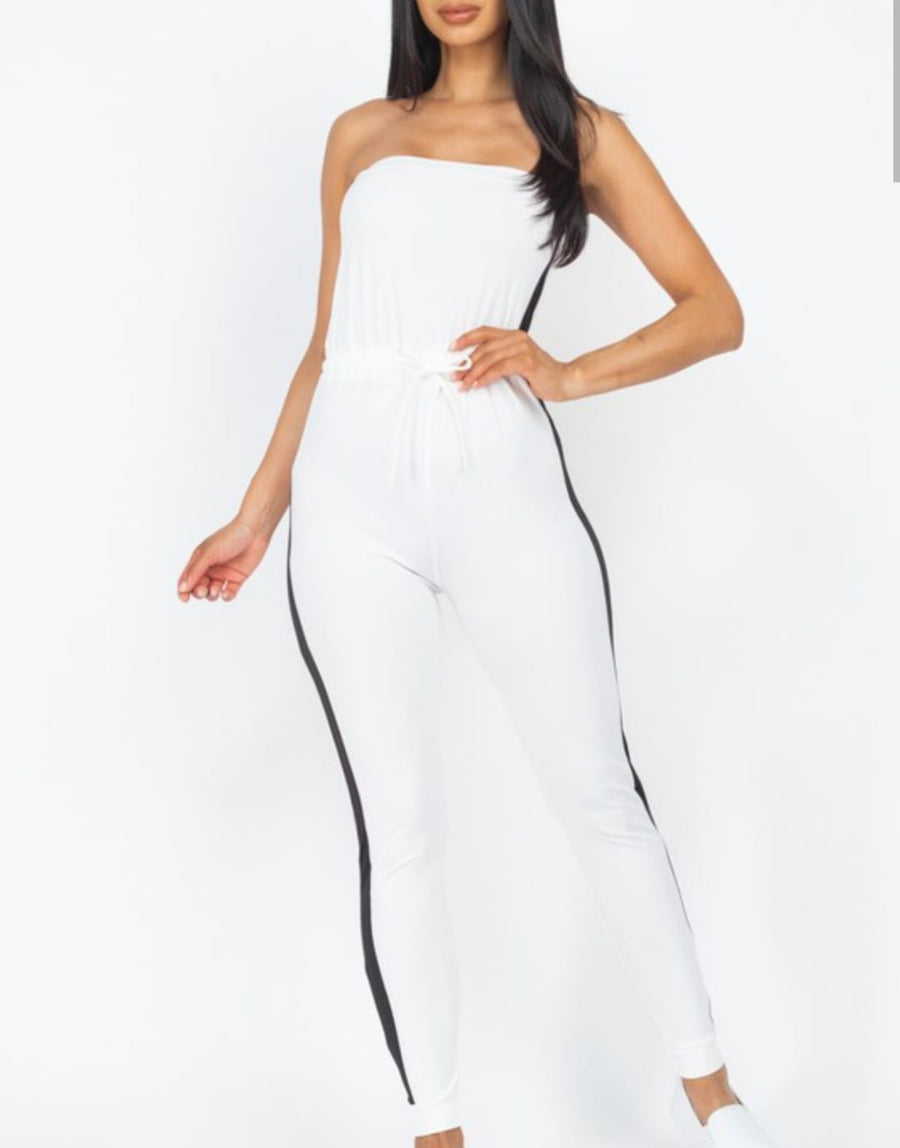 Moments Tube Top Line Trim Jumpsuit