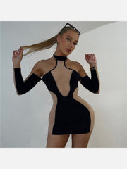 Get Right Transparent Off The Shoulder Mini Dress
