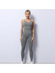 Skinny Pure Color Yoga Jumpsuit