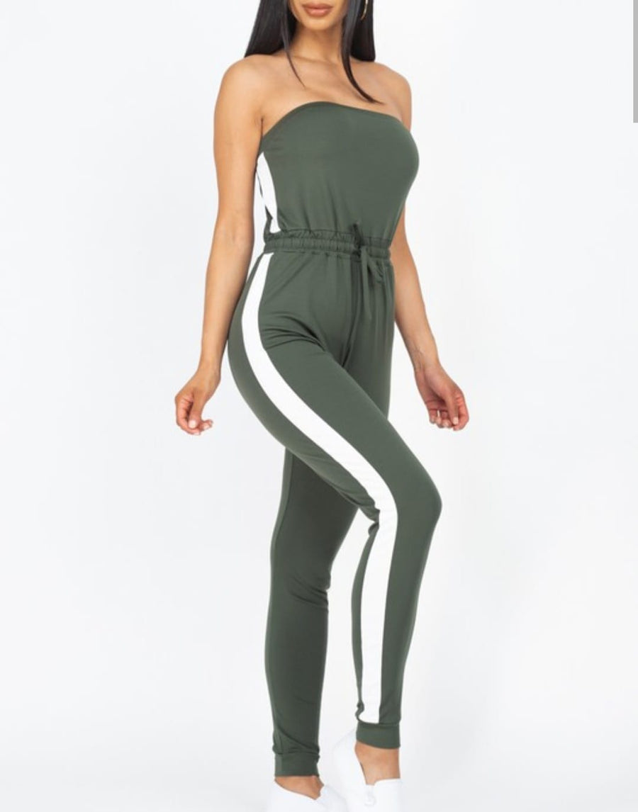 Moments Tube Top Line Trim Jumpsuit