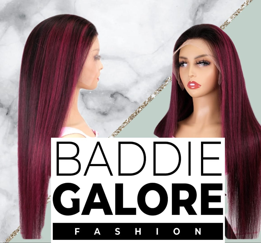 Celebrity Inspired Custom Coloured Lace Frontal Human Hair 26 Inches Straight Wigs
