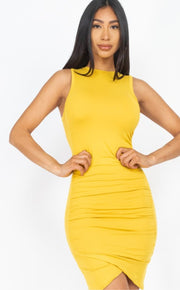 Shirred Bodycon Mini Dress