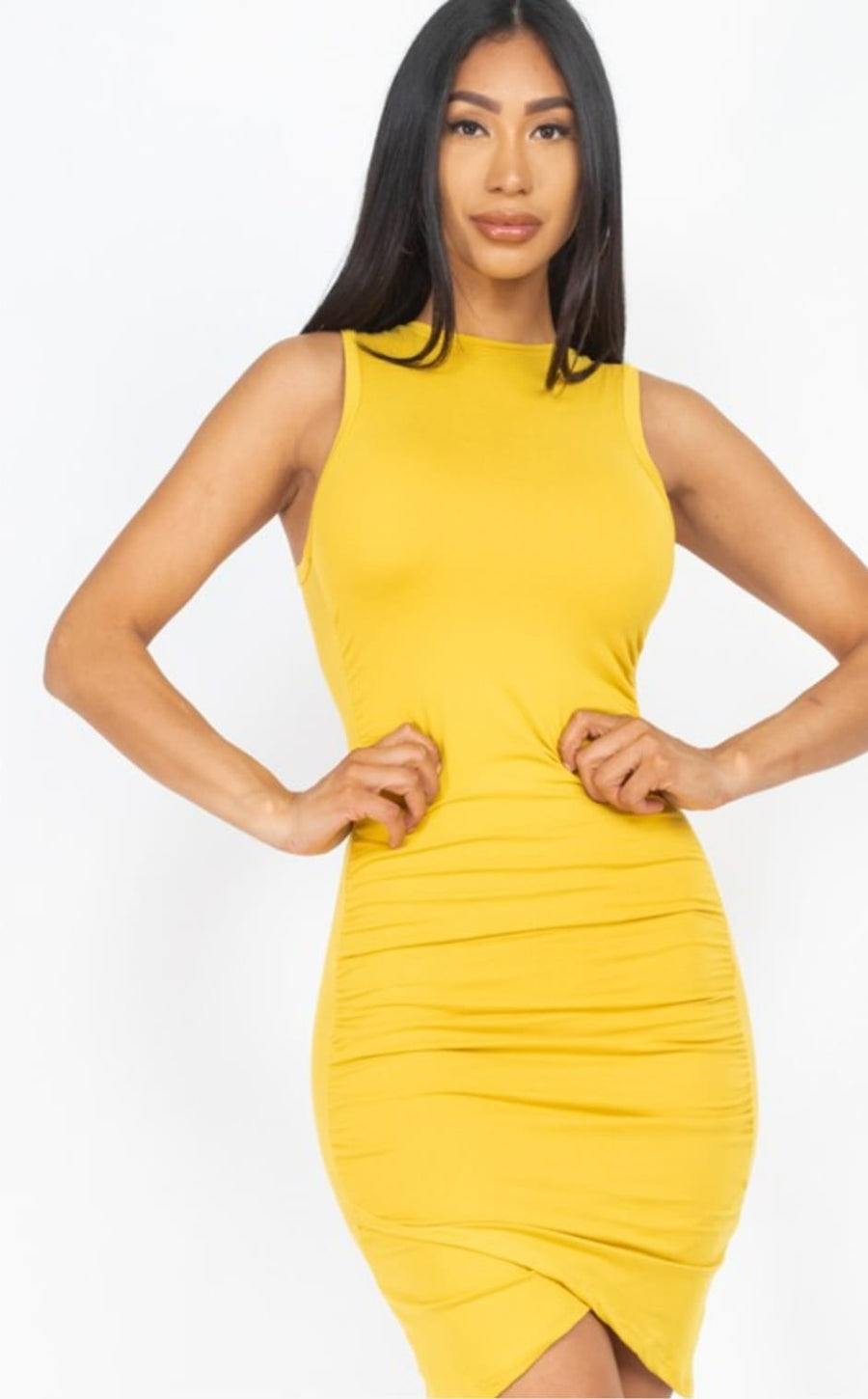 Shirred Bodycon Mini Dress