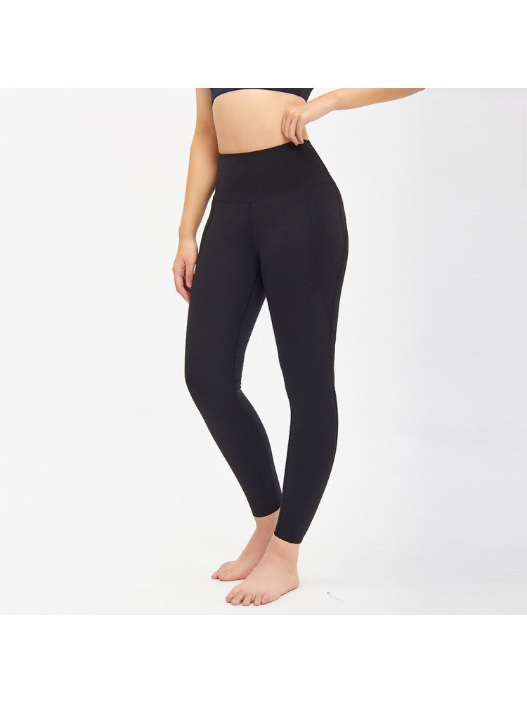 Solid Black Cropped Yoga Leggings