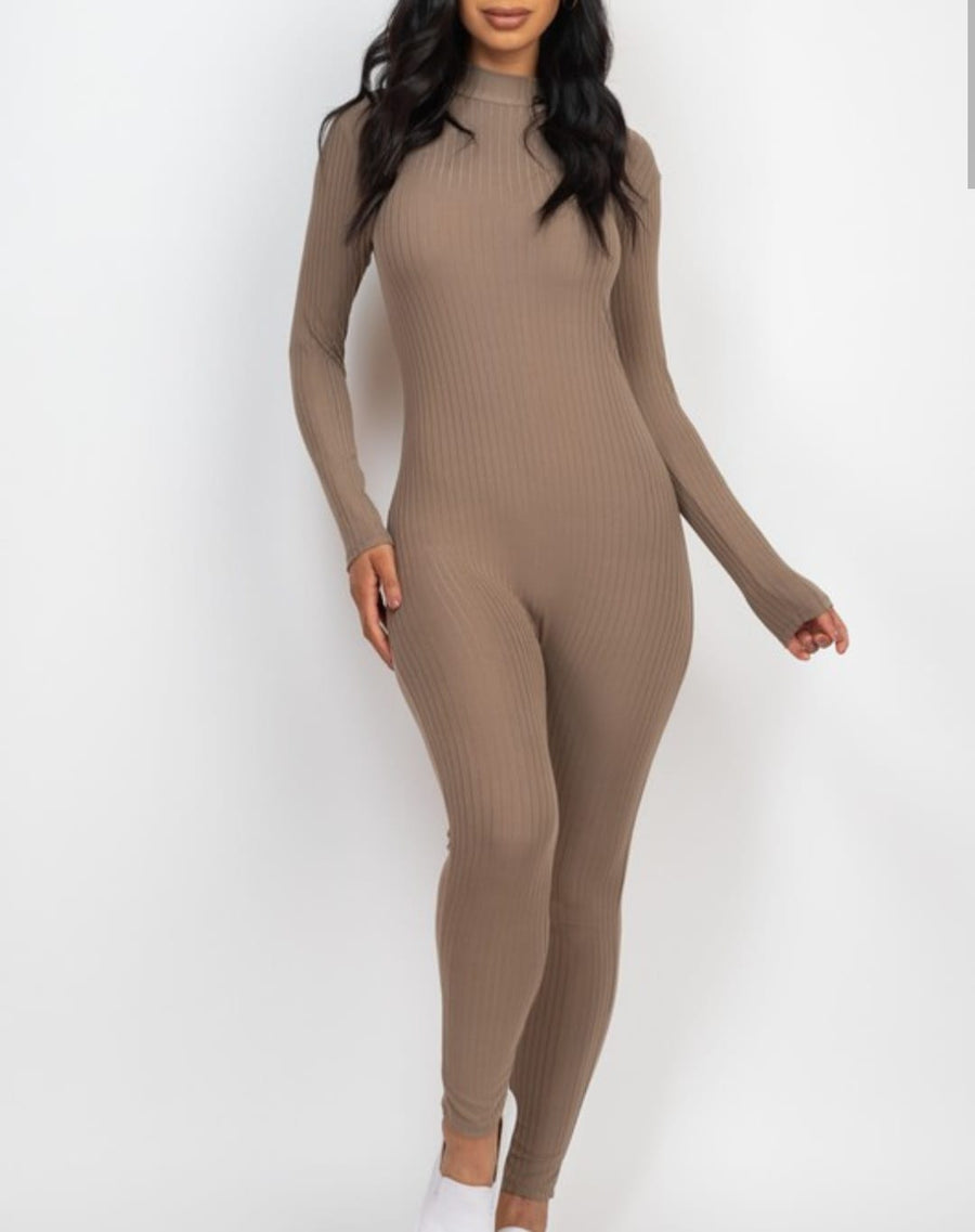 Mrs. Independent Mock Neck Jumpsuits