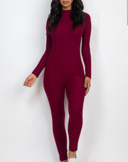 Mrs. Independent Mock Neck Jumpsuits