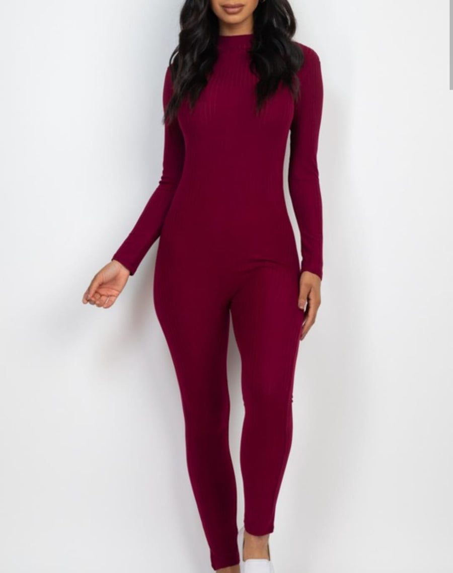 Mrs. Independent Mock Neck Jumpsuits