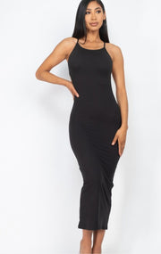 Open Back Crisscross Cut out Maxi Dress