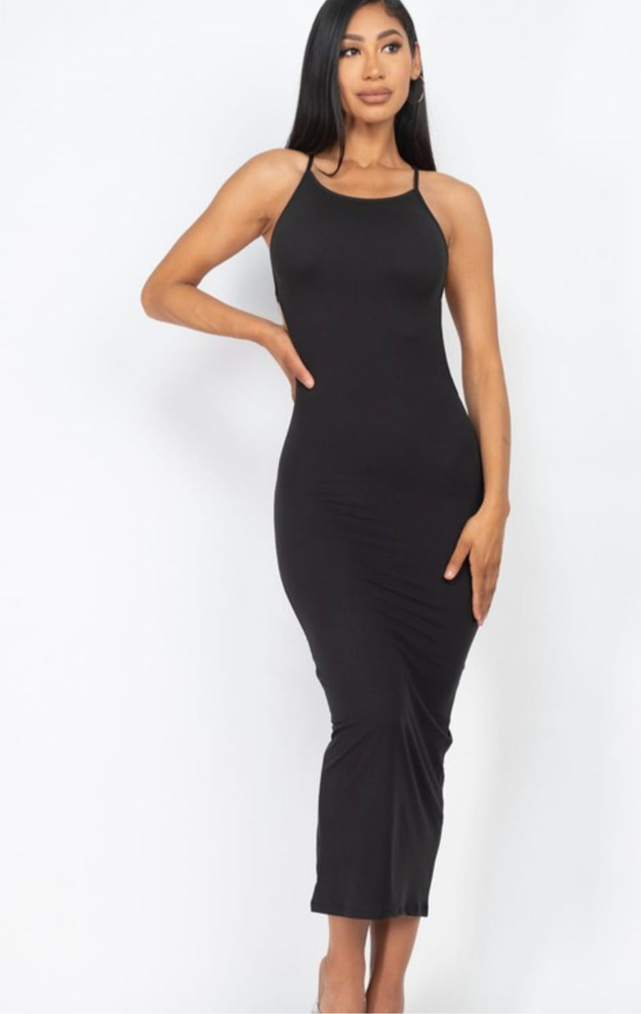 Open Back Crisscross Cut out Maxi Dress