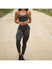 Pure Color Gauze Patchwork Yoga Set