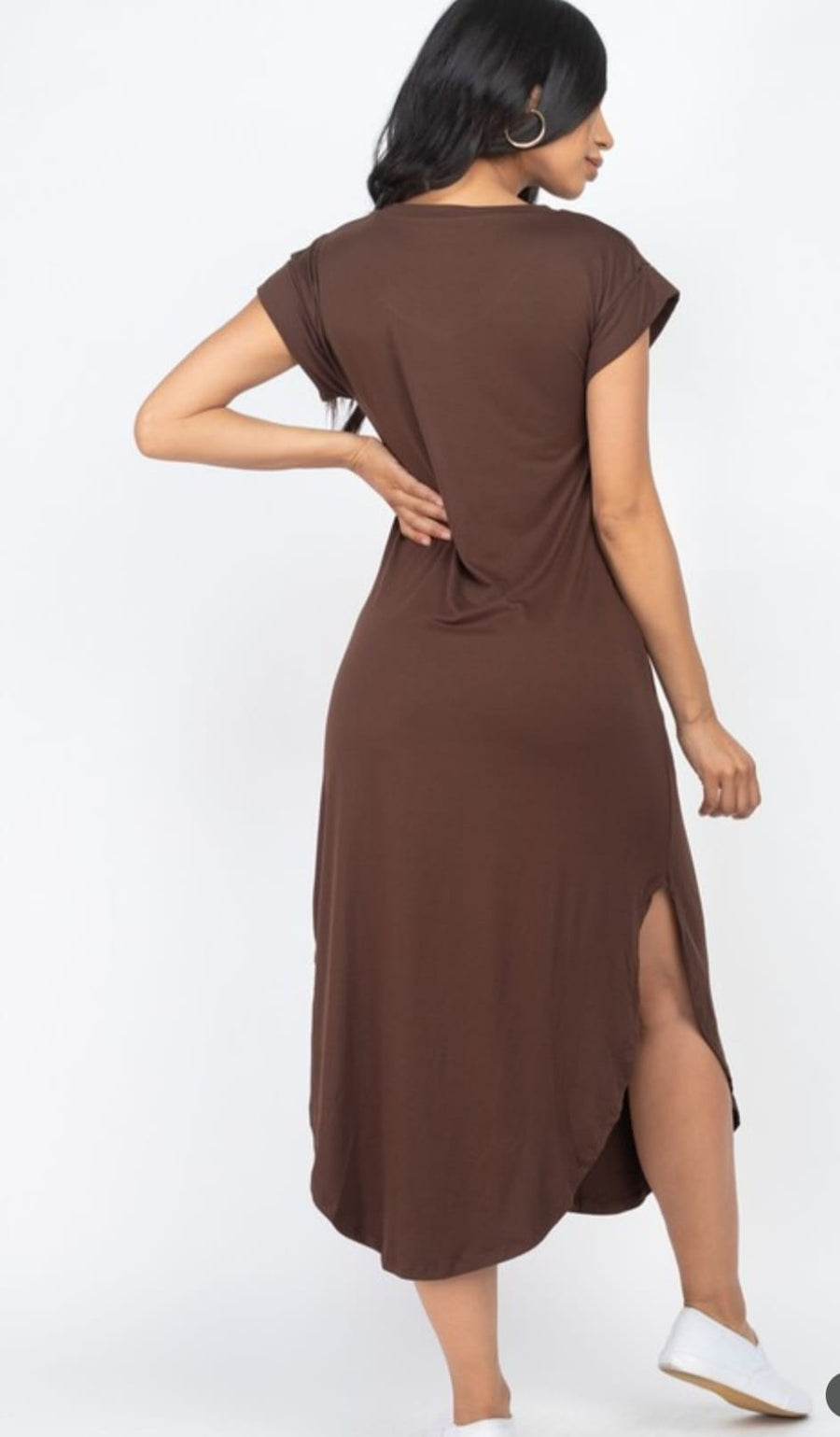 Cap Sleeve V Neck Maxi Dress