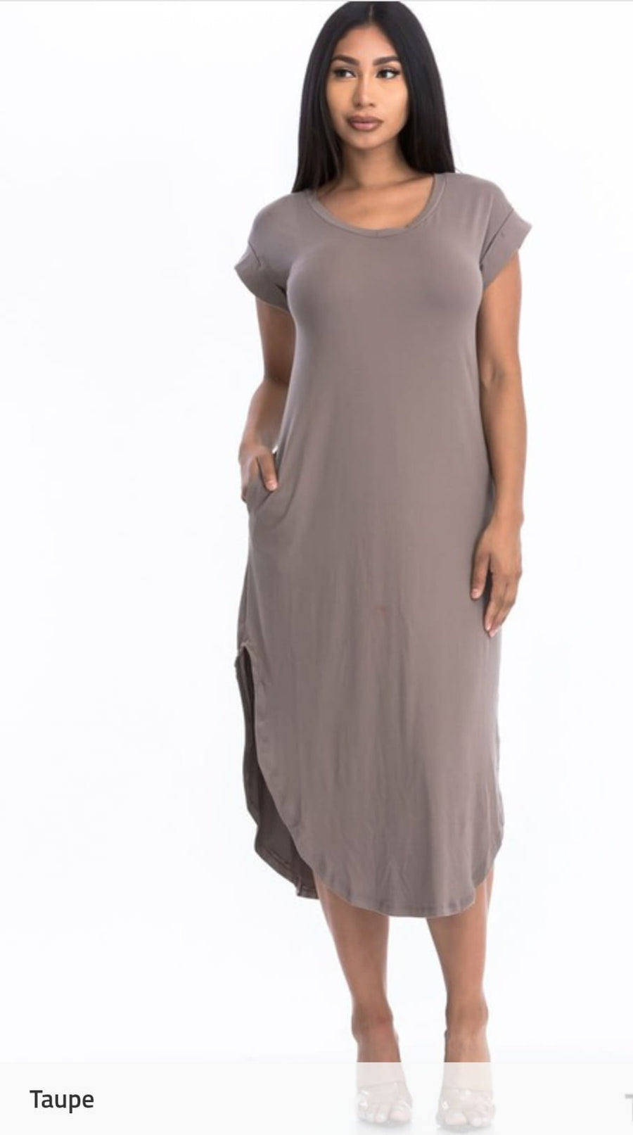 Cap Sleeve V Neck Maxi Dress