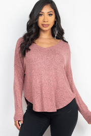 Dolman Sleeve Brushed Knit Tops