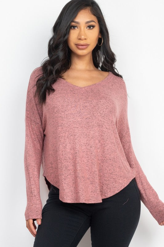 Dolman Sleeve Brushed Knit Tops