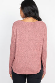 Dolman Sleeve Brushed Knit Tops