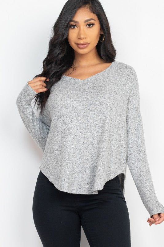 Dolman Sleeve Brushed Knit Tops