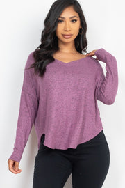 Dolman Sleeve Brushed Knit Tops