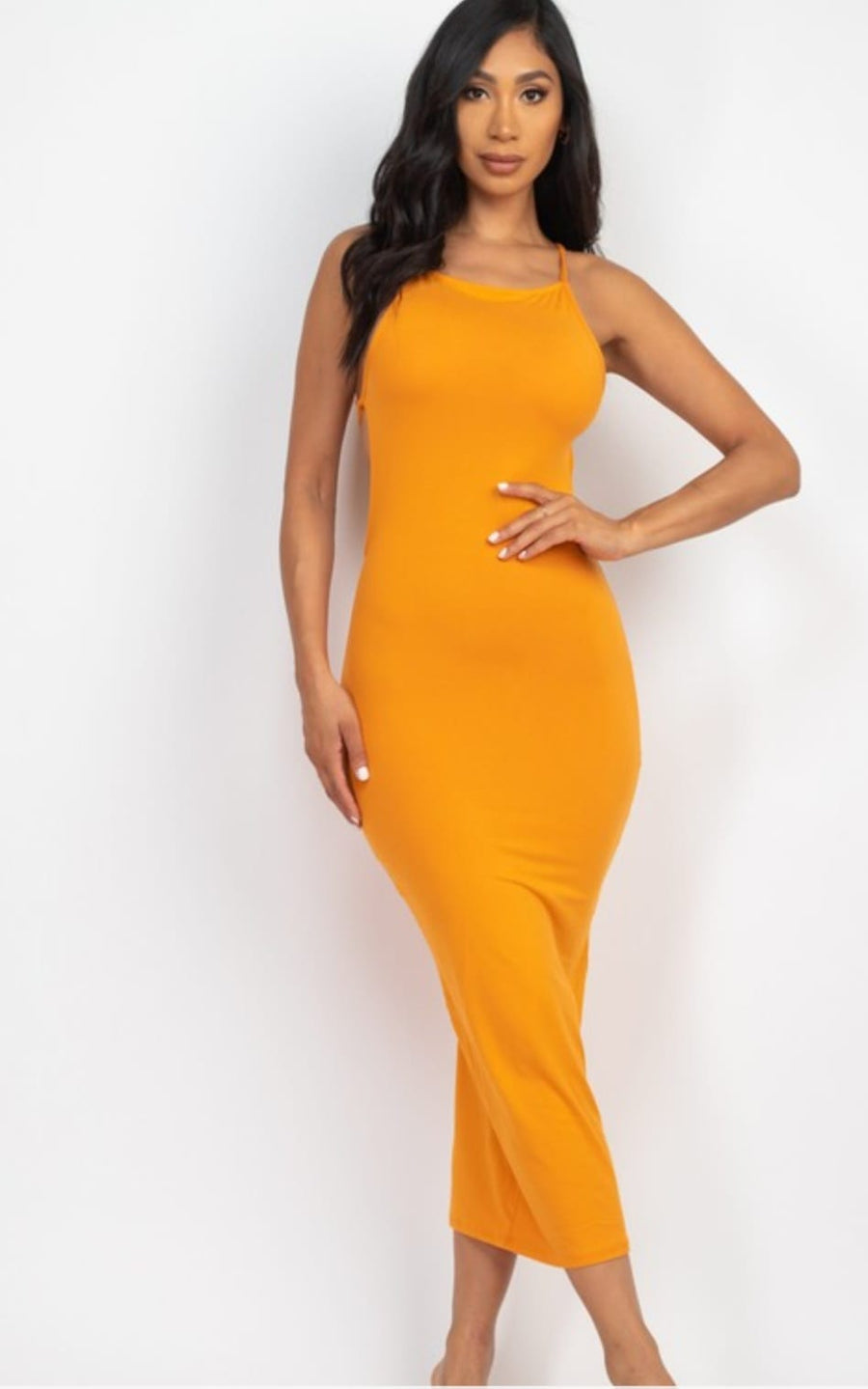 Open Back Crisscross Cut out Maxi Dress