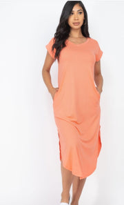 Cap Sleeve V Neck Maxi Dress