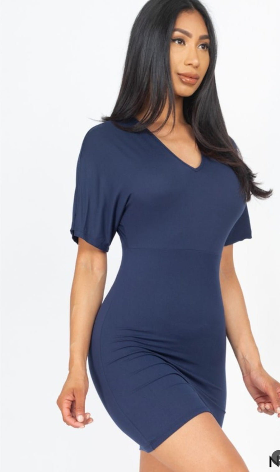 Dolman Sleeves Solid Mini Dress