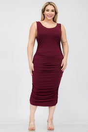 Fine As Wine Square Neck Ruched Bodycon Midi Dress