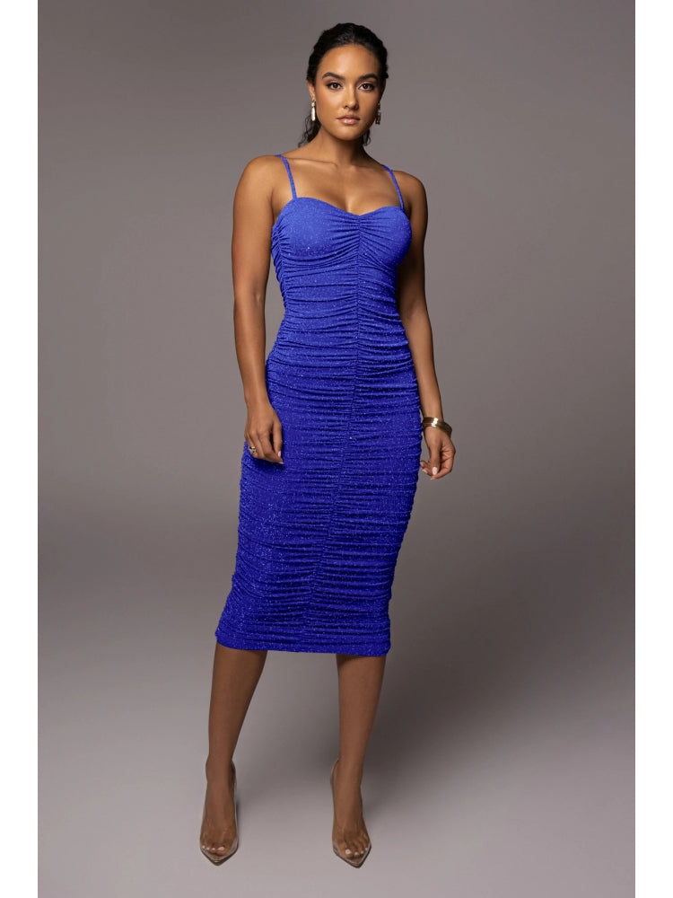 Ruched Pure Color Summer Camisole Dress