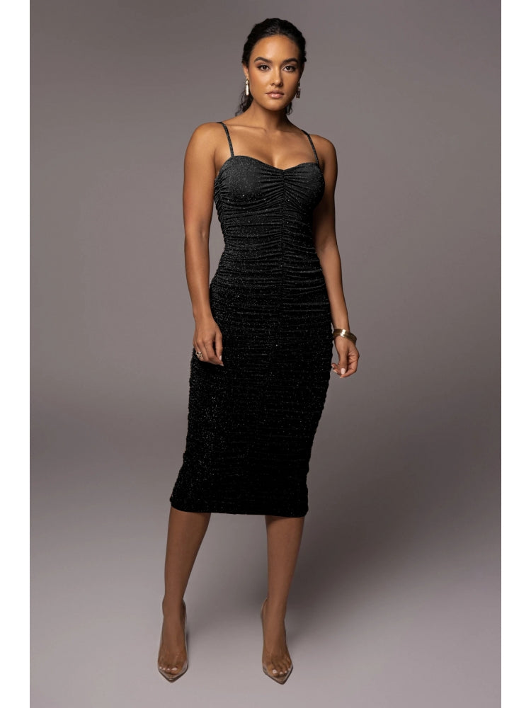 Ruched Pure Color Summer Camisole Dress