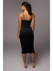 Ruched Pure Color Summer Camisole Dress