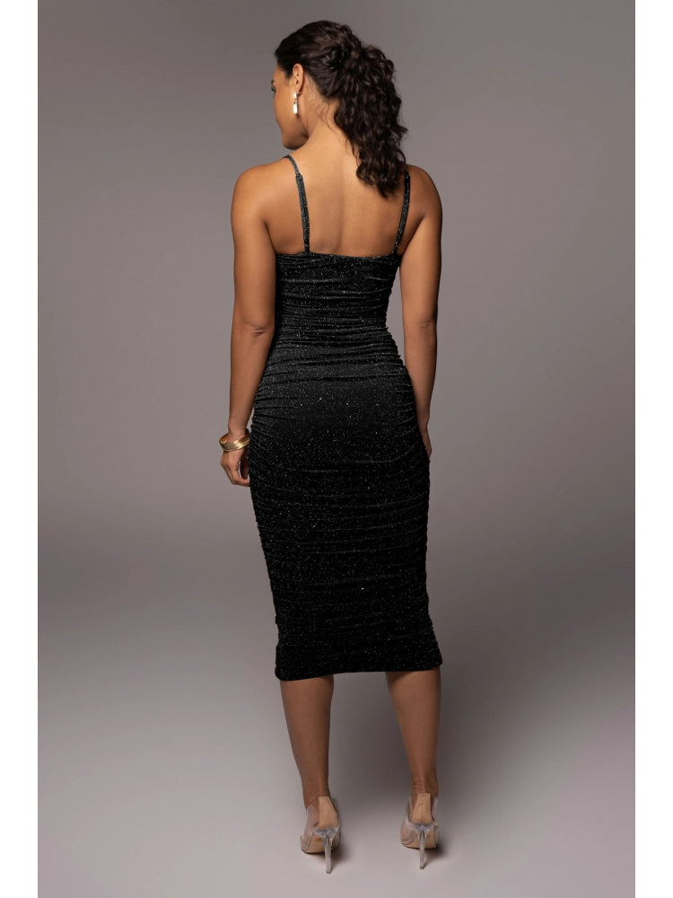 Ruched Pure Color Summer Camisole Dress