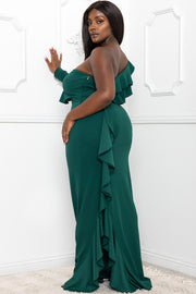 DOUBLE RUFFLE DETAIL PLUS SIZE MAXI DRESS