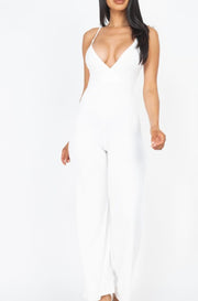 Subtle Aroma Solid V Neck Cami Jumpsuits