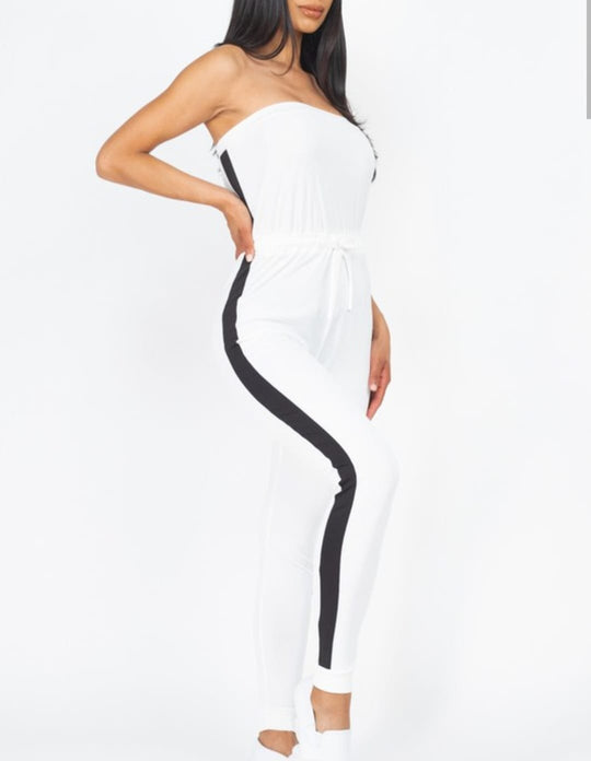 Moments Tube Top Line Trim Jumpsuit