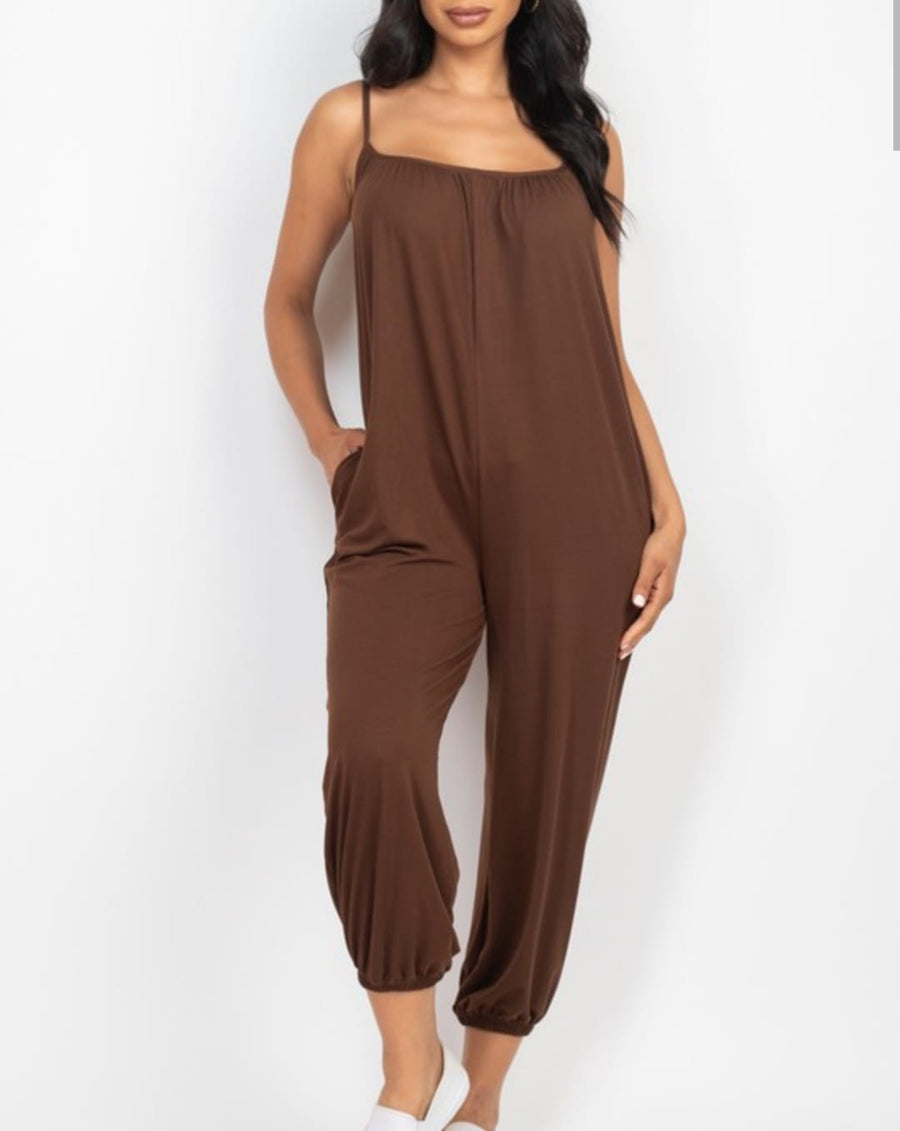 Upscale Classics Sleeveless Solid Coloured Jumpsuits