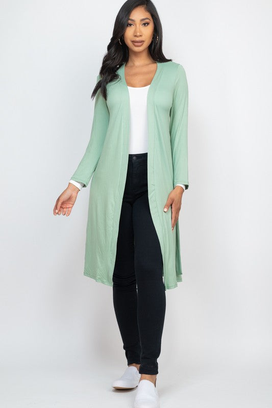 Basic Long Belted Cardigan