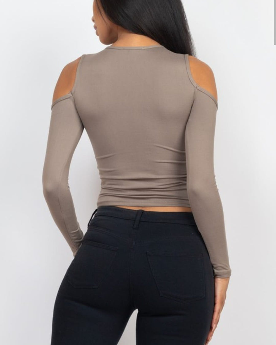 Cold Shoulder Long Sleeve Top