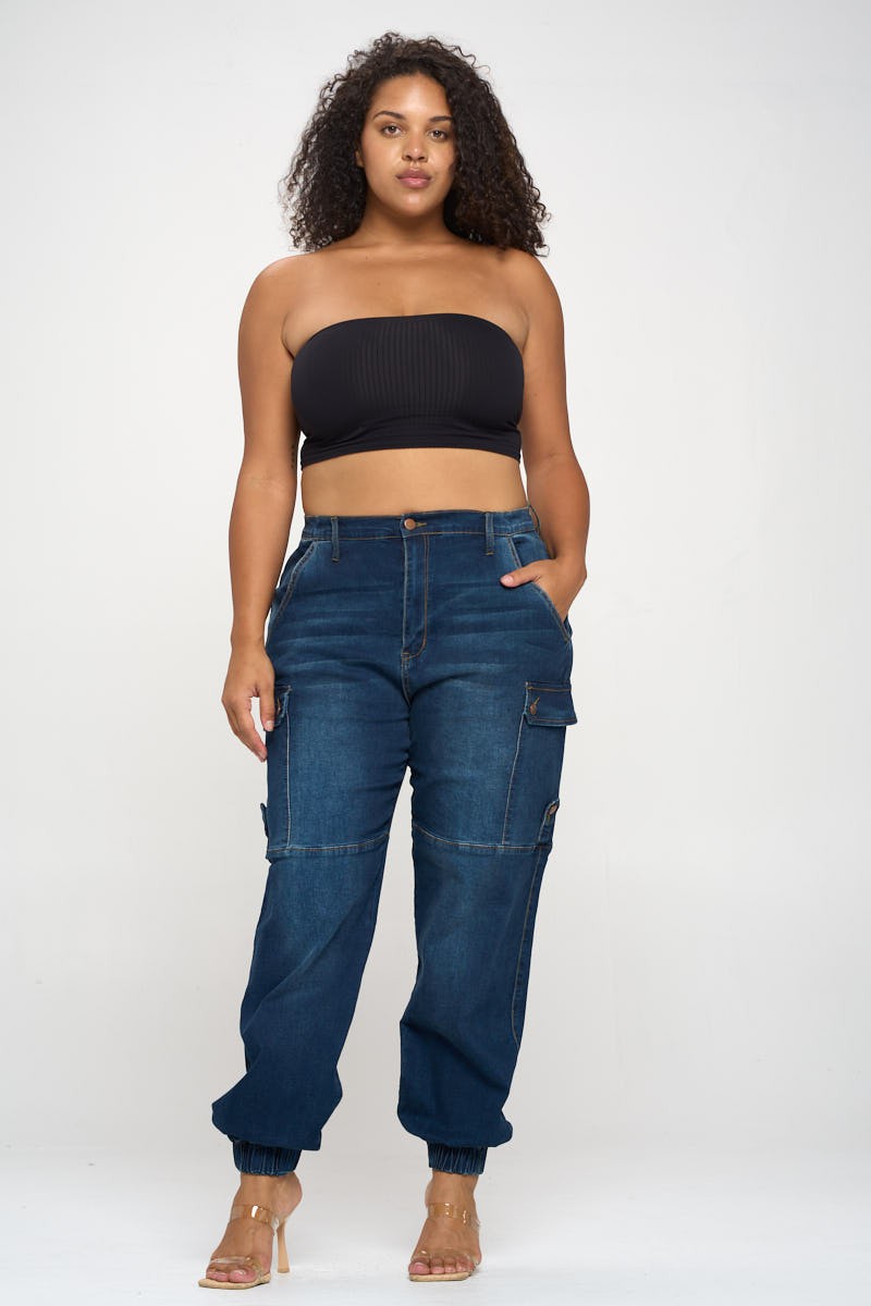 Women's Cargo Cuffed High Rise Stretch Joggers