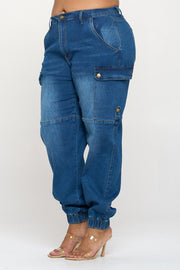 Women's Cargo Cuffed High Rise Stretch Joggers