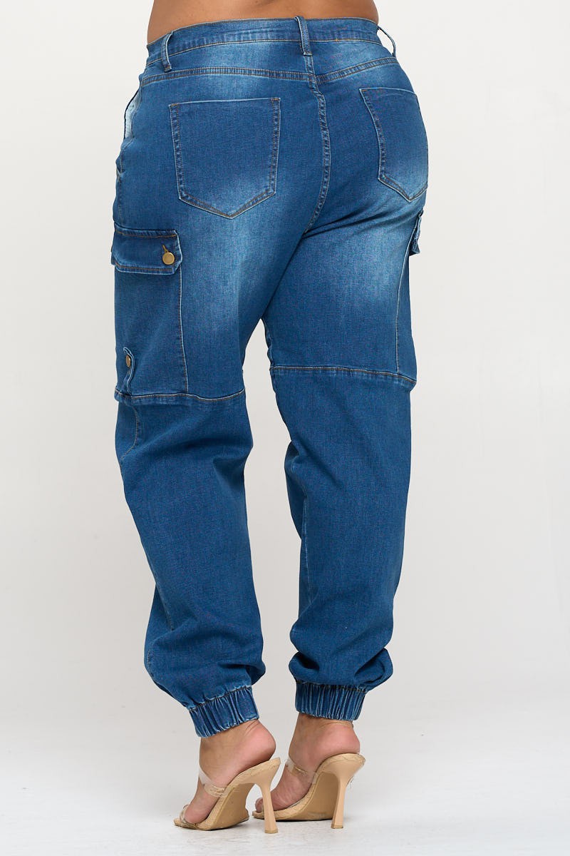Women's Cargo Cuffed High Rise Stretch Joggers