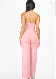 Subtle Aroma Solid V Neck Cami Jumpsuits