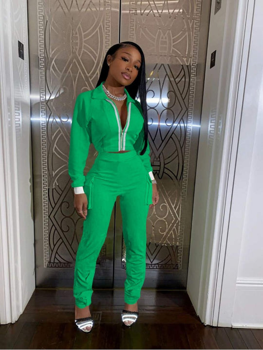 Casual zipper Tracksuit Set