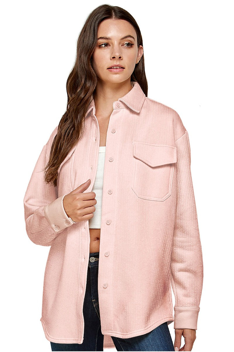 CORD FABRIC DOLPHIN-HEM SHACKET