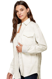 CORD FABRIC DOLPHIN-HEM SHACKET