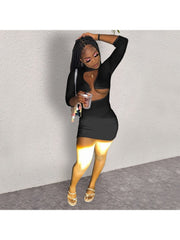 Lost For Words Hollowed Out Mini Dress