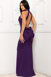 CYNTHIA FLOWER BACK MERMAID MAXI DRESS