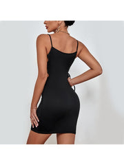 Something Light Mini Hollowed Out Black Dress
