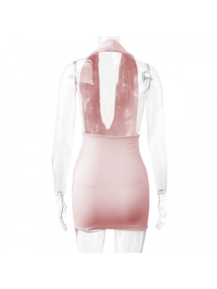 Pink Pastries Halter Mini Dresses